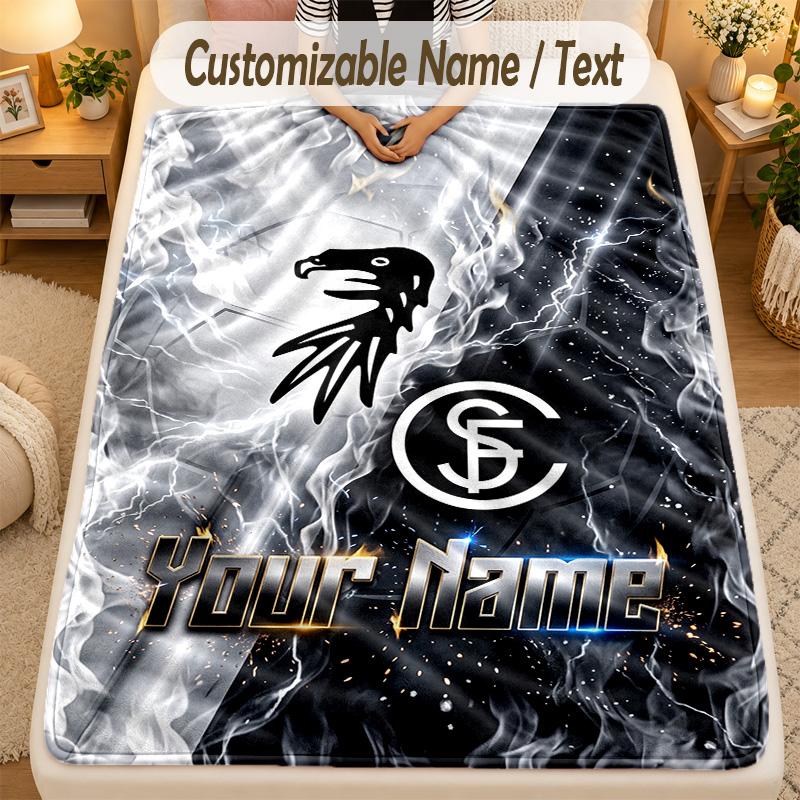 Flannel BlanketSC Freiburg FC Custom Name Text Personalized Soft Warm Throw Blanket Home Decor Gift
