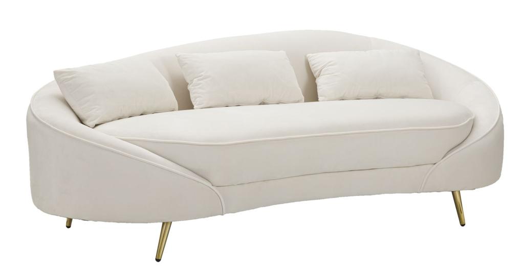 Sofa 3 Seaters Oslo With Cushions Cream Cm 185X84X68