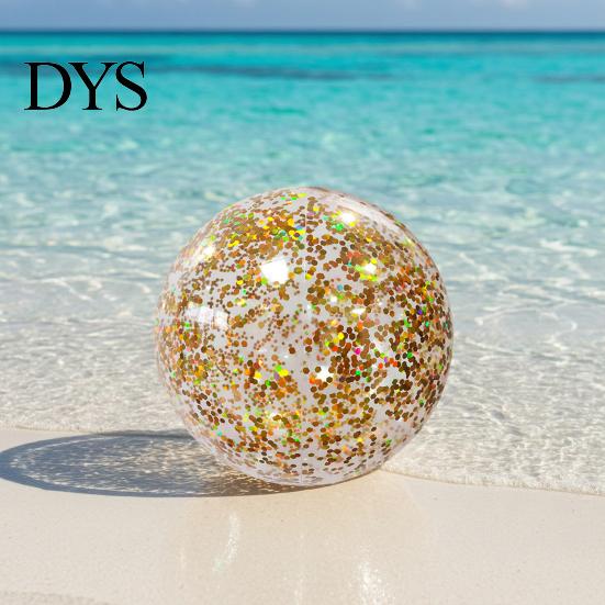 Outdoor Play Ball 16/24-Inch Inflatable Glitter Beach Leak-proof Clear Balls with Confetti Summer Pool Sequins Kids Adults Swimming Party Toy Durable