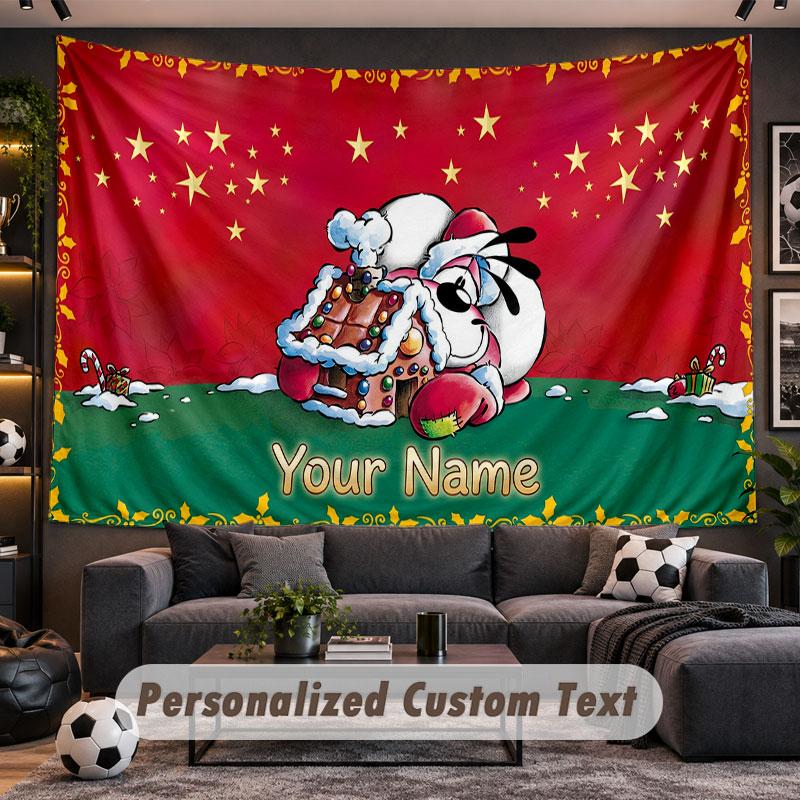 Wall Hanging Tapestry Custom NameDiddl Pattern Personalized Printed Fabric Wall Decor