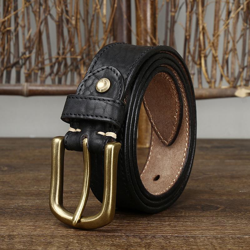 Pasek męski pogrubiony afrykański dziki skóra bydlęca wzór kurczliwy vintage gruby wzór prawdziwa skóra bydlęca powierzchnia wzór drzewa pasek dżinsowy