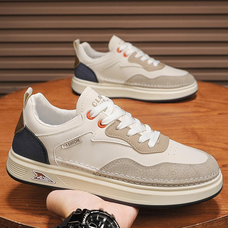 Fashion 2024 New Men's Casual Sports Shoes Four Seasons Sulfide Shoes Men's Walking Sports Shoes Flat Soles Leather Men's Shoe