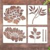 6Pcs Large Flower Stencils Garden Fence DIY Decoration Reusable Wall Stencils Nature Templates Graffiti Stickers