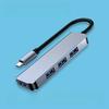 4 Port USB 3.0 Hub, Aluminum Type C Hub with 1xUSB 3.0 + 3xUSB 2.0, Dual Input USB C USB A Option, Bus-Powered USB Expander
