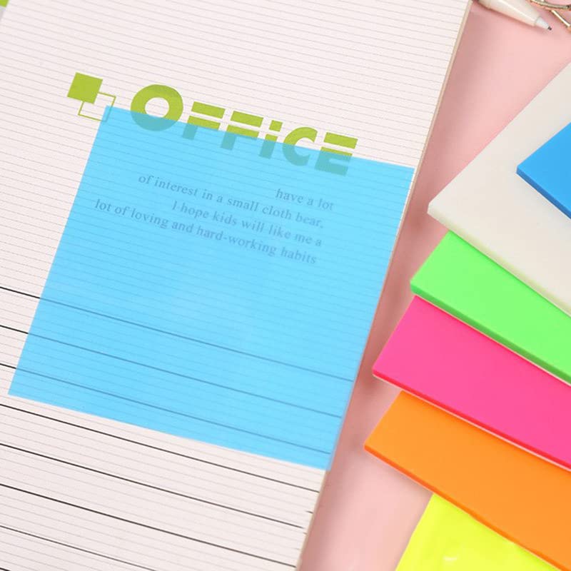 YUBX Transparent Sticky 6 50 Sheets X 6 Stylish Macaron for Document Annotations Notes, Colors, Booklets, Colors, Writable, Semi-Transparent,