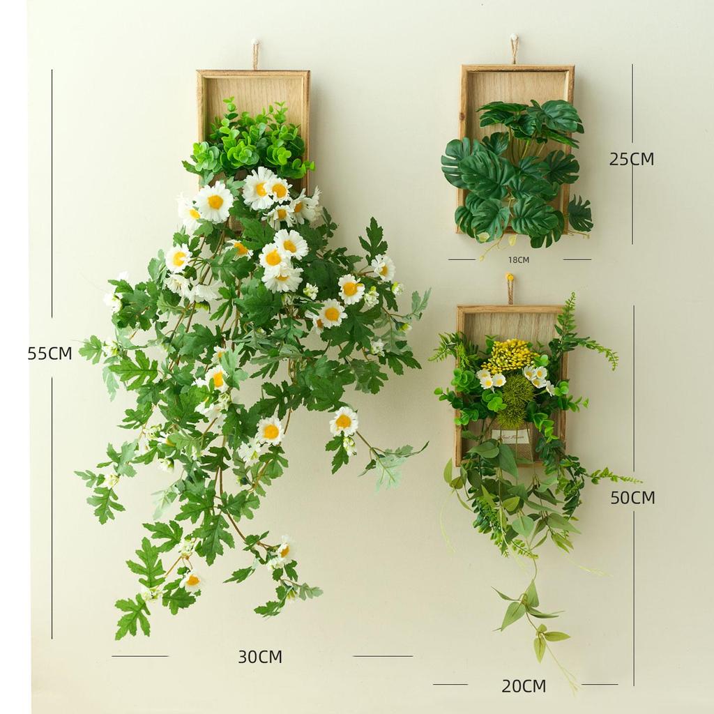 Stylish Daisy Pendant Faux Flower Vine for Indoor Wall Decoration and TV Background