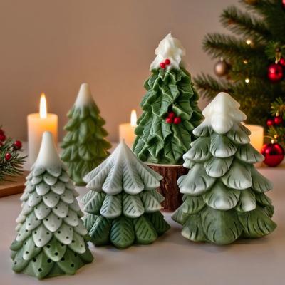 Stampo in Silicone Albero di Natale Fatto a Mano Candela Aromatica Sapone Resina Argilla Polimerica Stampo Riutilizzabile Fai da Te Forniture Artigianali per le Feste