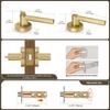 Moquin Brass Gold Heavy Duty Round Design Door Lever, Keyed Entry Door Handle in Gold, Reversible Door Lock for Front Entrance Door