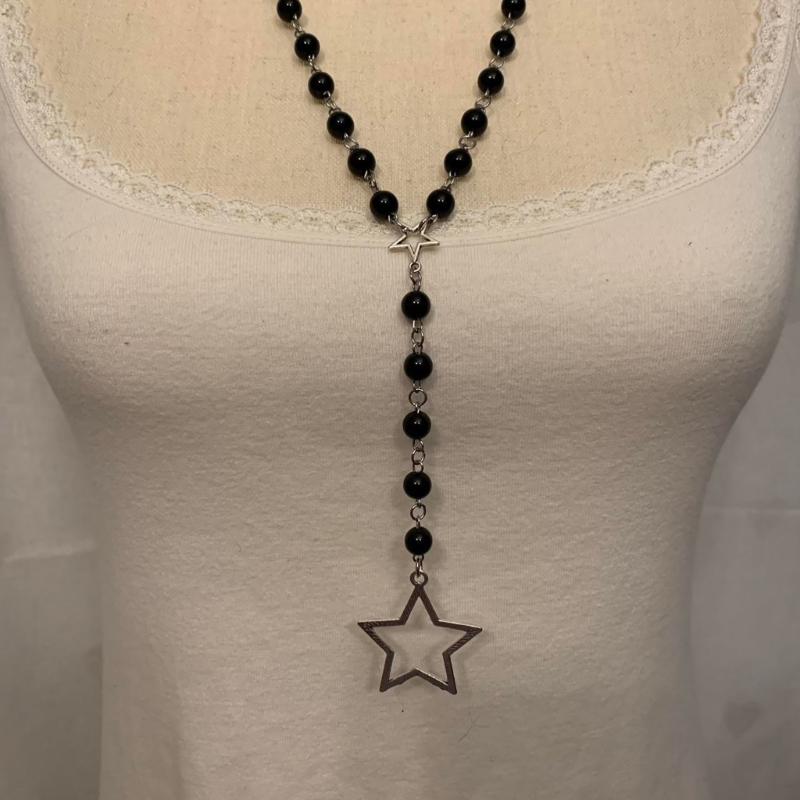 Star Flower Pendant Necklace Sweet Cool Clavicle Chain Necklace Fashion Jewelry