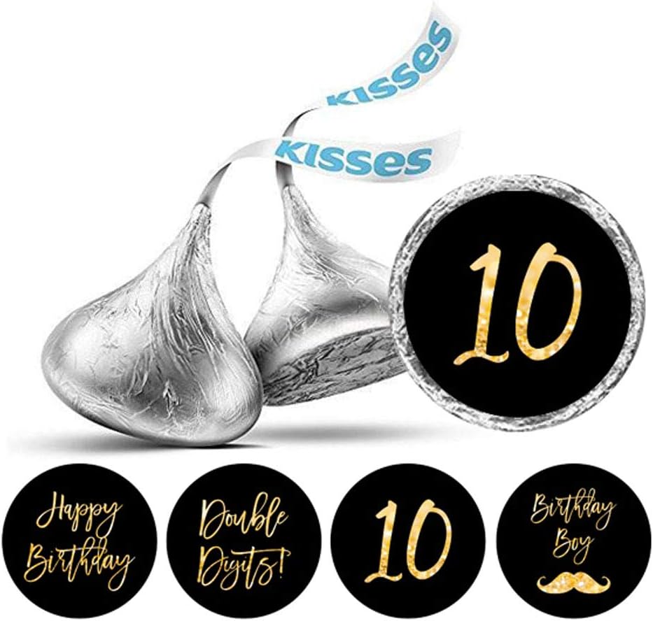 

Дарлінг Сувенір Цукерки 10 років для хлопчика Стікери Шоколадні етикетки 190 шт 0.75 Inches Diameter чорний