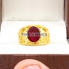 Ruby Oval Cut With 925 Sterling Silver Gold Plated Ring For Men's #B555 JL375686422478