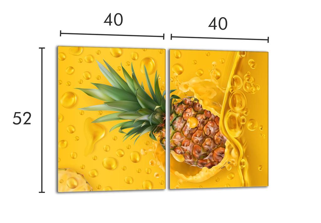 Szklana płyta ochronna na kuchenkę 2x40x52 Ananas