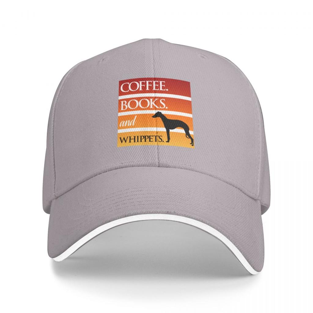 Coffee Books and Whippets Baseball Cap Beach Hat Winter Hats for Men Snapback  Trucker Hats For Men Womens