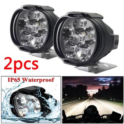 2 Stück Motorrad LED Scheinwerfer Nebelscheinwerfer 6 LED Leuchtperlen Hohe Helligkeit Scheinwerfer Wasserdichtes Motorrad LED Spotlicht Lampe
