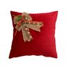 Christmas Cross Bowknot Velvet Cushion Pillow with Filler for Home Couch Sofa