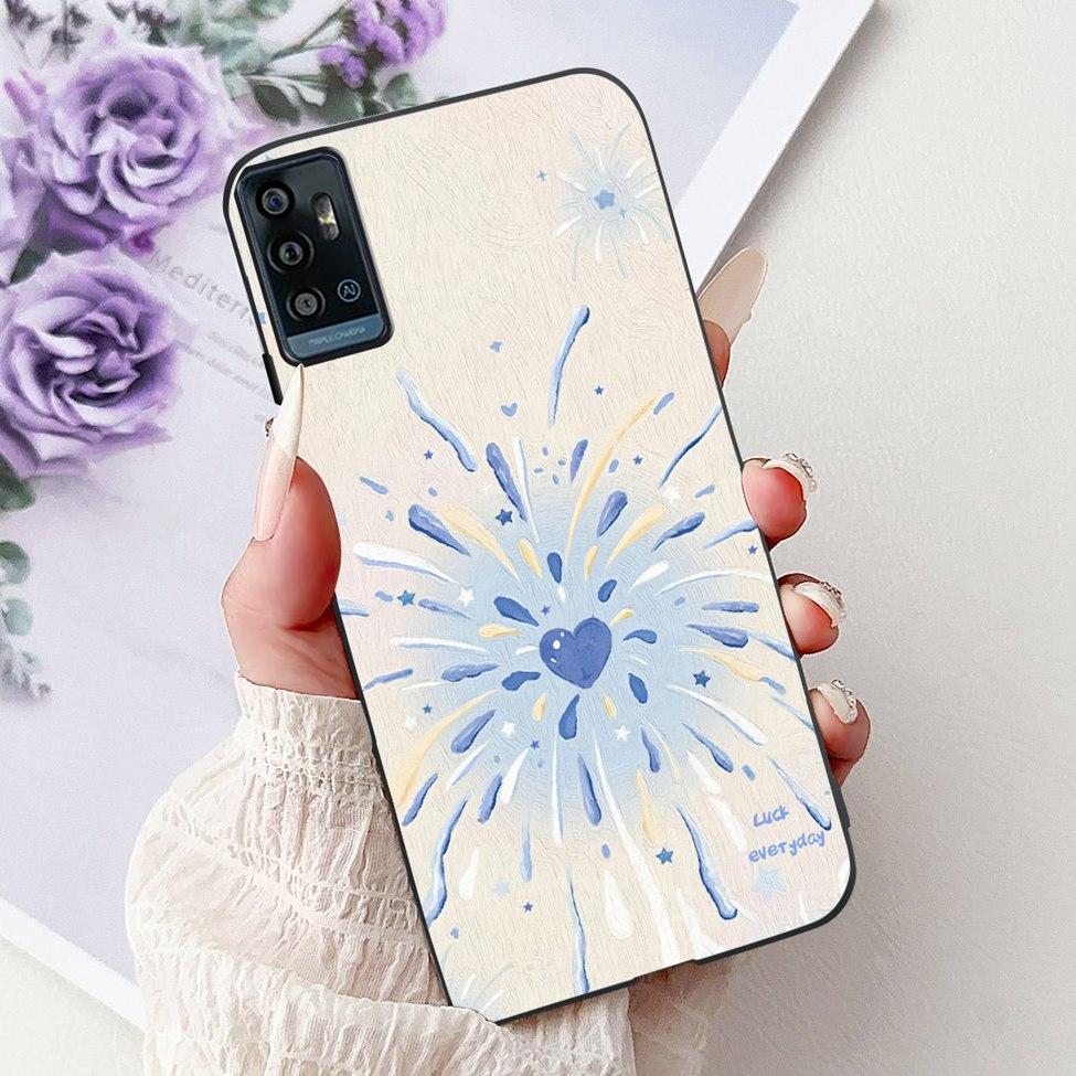 Für ZTE Blade A51 Hülle Für ZTE Blade A71 Case A7030 Luxus Schmetterling Liebe Süße Katze Cool Hübsch Löwe Bemalt Schwarzes Silikon