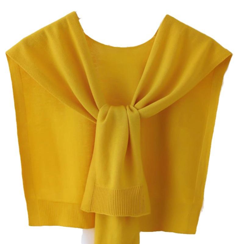 Trendy Korean Style Women's Air-Conditioned Knitted Shawl – Red Sleeveless Vest for All Seasons with Neck Protection