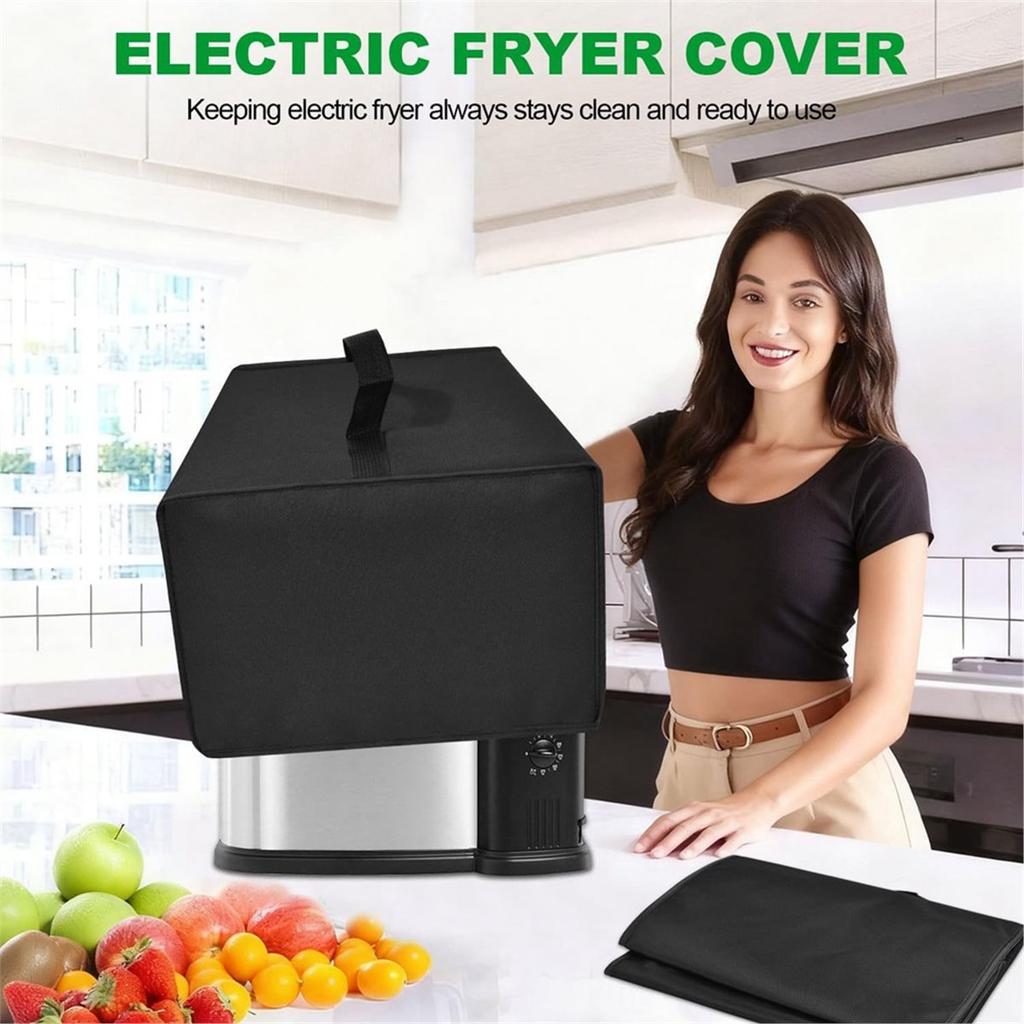 2026 New Heavy Duty Deep Fryer Cover Heat- Waterproof Dust Protective Electric Fryer Case for 3 Fryer