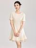 Elegant French Beaded Ruffle Hem Gauze Dress - Summer New Arrival for Women