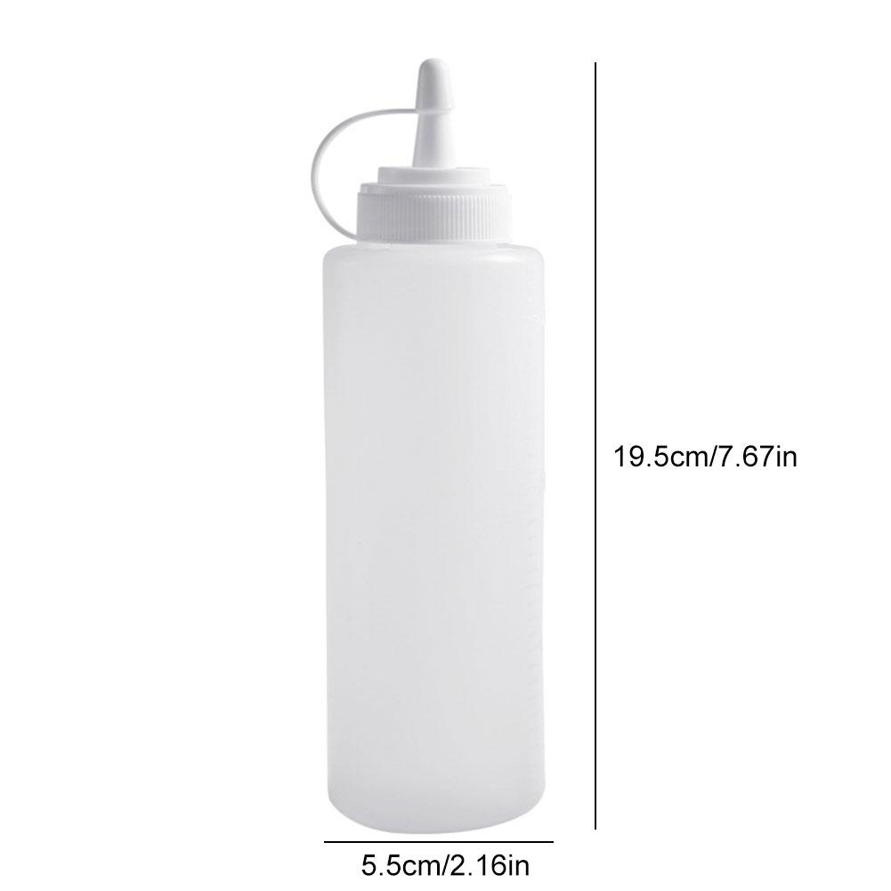 Bottiglie Squeeze Vuote in Plastica per Ketchup, Lavabili in Lavastoviglie, Bottiglie Squeeze Multiuso con Tappo Sigillato per Liquidi