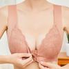 Large Size Lingerie Women's Fixed Cup Front Buckle Gathering Pull Back Lace Vest Style