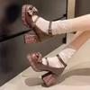 Lolita Kawaii High Heels 2025 Summer New Princess Style Kawaii Chocolate Sweet Bow Lo Cute Pumps Single Shoes Mary Jane Shoes