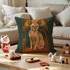Sphynx Cat Cushion Cover Anti-dustmite Pillowcase Invisible Zipper Silky Short Plush Sofa Cushion Cover