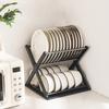 X-Type Plastic Bowl Rack Kitchen Double-Layer Storage Rack Household Bowl Tray Drain Rack Multi-Functional Dish Storage Rack