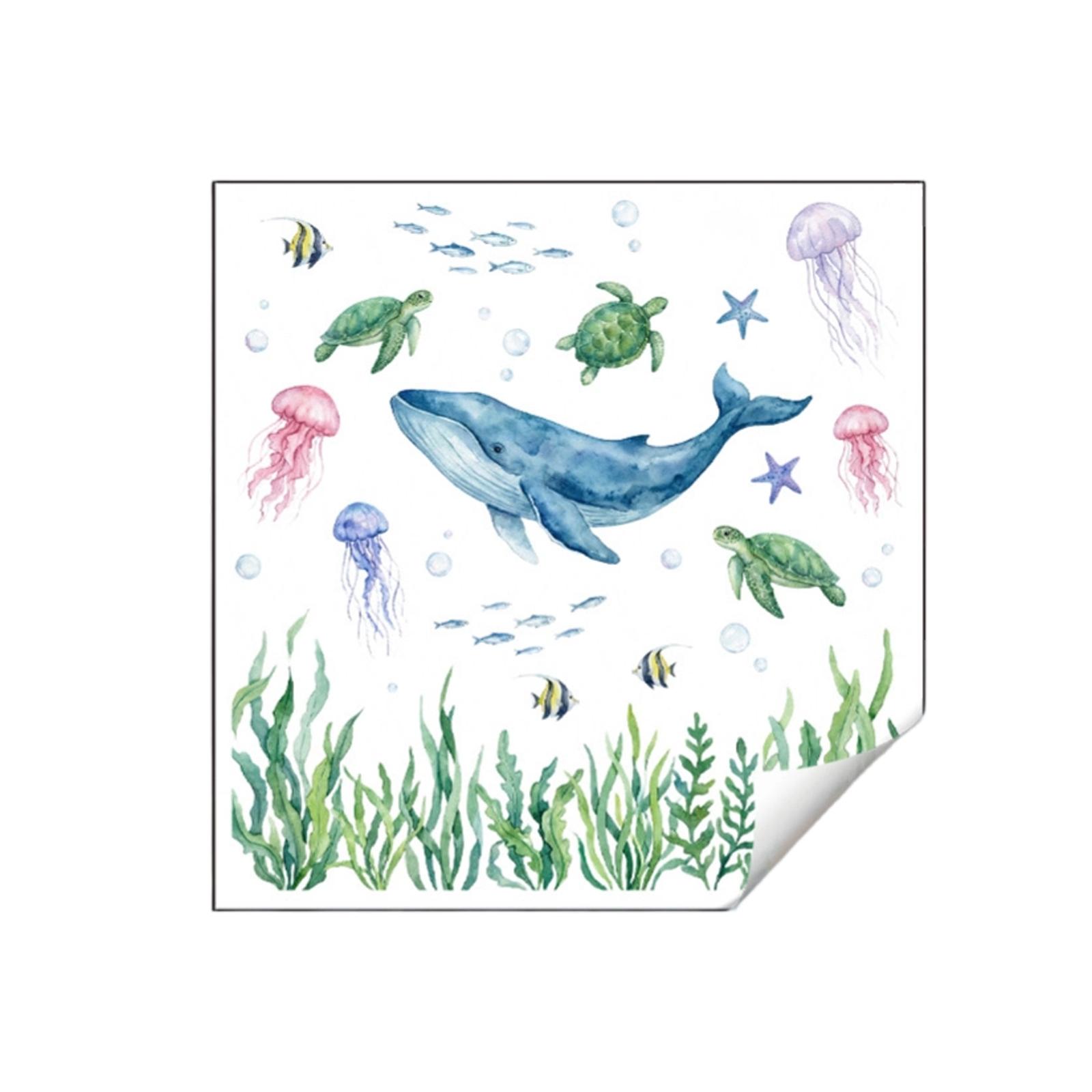 

Cartoon Animal And Whales Children s Room Kindergarten Background Wall Beautification And Decoration Wall Stickers One Size