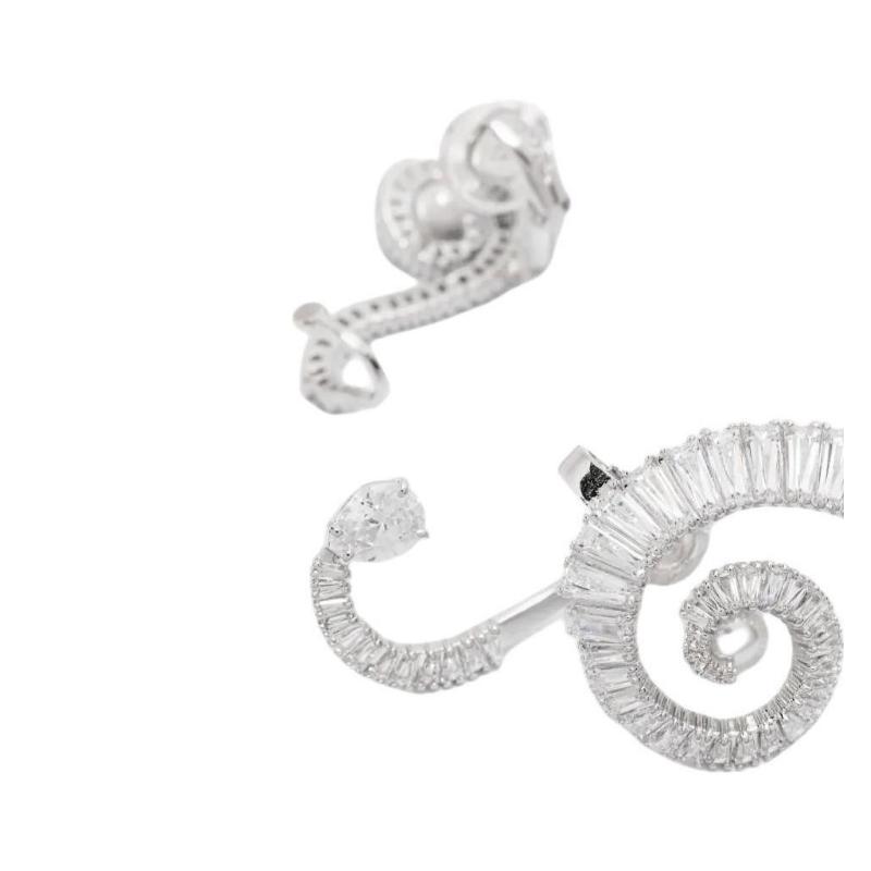Swarovski Ariana Grandex Capsule Collection Inlaid Design Crystal Brass Imitation Pearl Ear Clip Women's Silver 5720866