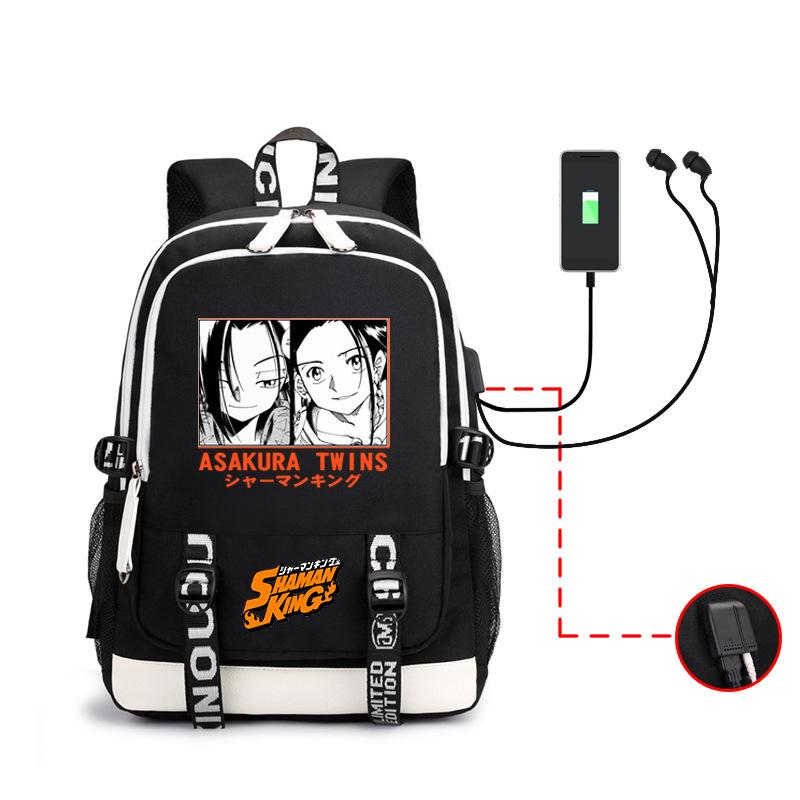 Trendy Backpack, Riman Psychic King Printed Large-Capacity Usb Backpack, Outdoor Men'S Student Bag.