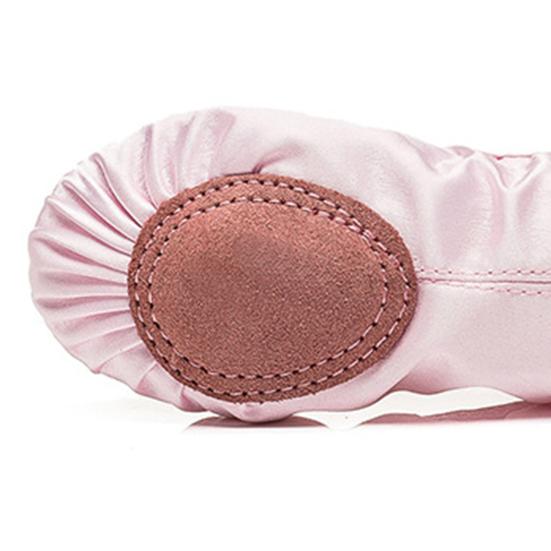 1 Pair Girls Ballet Shoes Soft Sequin Crown Pattern Anti-skid Bottom Elastic Band Faux Silk Toddler Big Kid Children