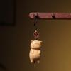 Beech Wood Carved Kitten Pendant - Cute Hanging Ornament & Creative Wooden Accessory