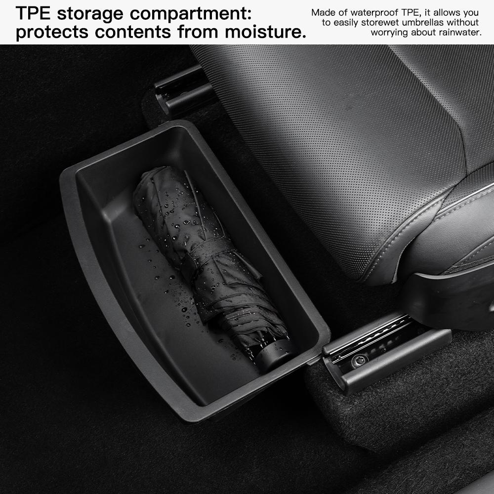 YZ For Tesla Model YL Under Seat Storage Box Drawer Front Rear Seat Lower Organizer Tray Car Interior Accessories