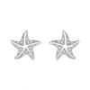 White Starfish Moissanite Stud Earrings Round Cut 925 Sterling Silver Earring