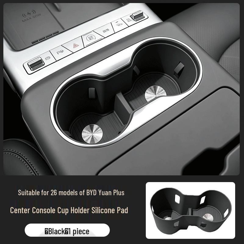 Compatible Silicone Protective Pad for BYD Yuan PLUS Center Console Cup Holder (Fits 26 Models)