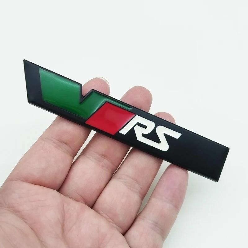 3d Metal RS Logo VRS Car Front Grill Emblem Rear Trunk Badge for Skoda VRS Octavia 1 2 3 Rapid Kodiaq Karoq Fabia Kamiq Superb EH4