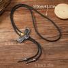 1pc/1pair Bolo Tie for Men Western Masquerade Necktie with Alloy Eagles Buckle Decors Masquerade Costume Accessories