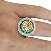 Fashion Women Big Round Multicolor Cubic Zirconia Engagement Finger Ring Jewelry
