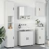 Bathroom Furniture Set with Door 5 Pcs White Engineered Wood & Metal