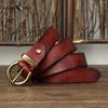 Retro Korean Style Fashion All-match Women's Belt Ladies Copper Buckle Genuine Leather Cowhide Jeans Belt Female