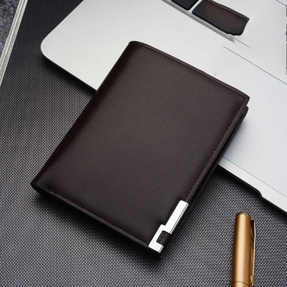 

Сумка из ПУ кожи Держатель для ID и кредитных карт Ультратонкий Мужской кошелек Мужские кошельки Зажимы для денег Мини-кошелек для монет coffee-C2 vertical