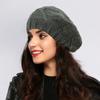 New Women's Plain Color Knit Beret Hat Ladies French Artist Beret Hats Spring Casual Thin Acrylic Berets for Women Beanie