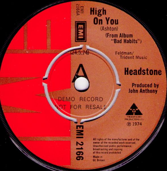

7inch Record HEADSTONE - High On You EMI2166PROMO EMI 1974 UK Rock Used