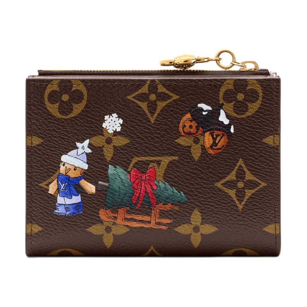 Louis Vuitton Lisa Mascot Zipper Design Coated Canvas Wallet Women Wallet Brown M15334