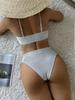 2023 new spiral pit strip U-shaped high-waisted bikini sexy swimsuit woman swimsuit