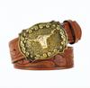 Men's Western Retro Cowboy Belt with Large Buckle - Trendy Street Style Waistband