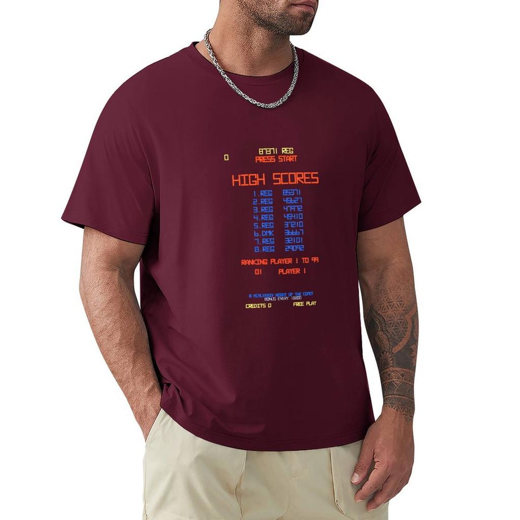Dmk High Score : Night Of The Comet T-Shirt Vintage Graphic Tee Street Wear Mens Graphic T-Shirts Anime