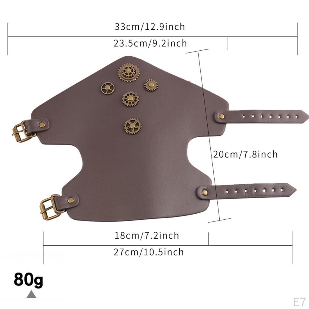 Adjustable Gear PU Leather Wristband Arm Cuff Vintage Gauntlet for Sport Outdoor Activity