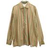70s Overall Handle Long Sleeve Shirt 40 Beige Brown, Etc. Old Vintage Men's Used